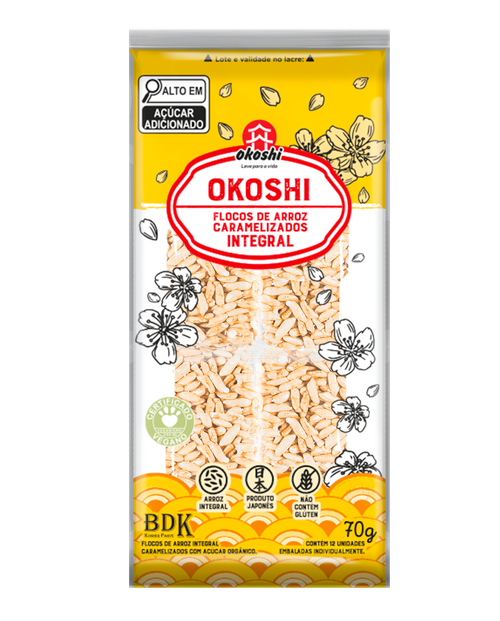 BARRA FLOCOS DE ARROZ INTEGRAL OKOSHI*