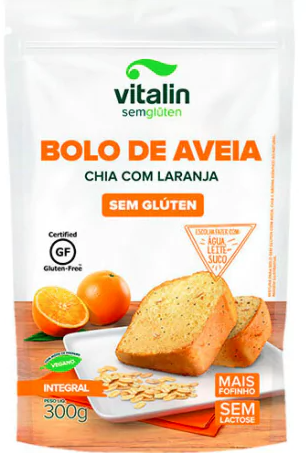 VITALIN MIST.P/BOLO AVEIA/CHIA/LARANJA