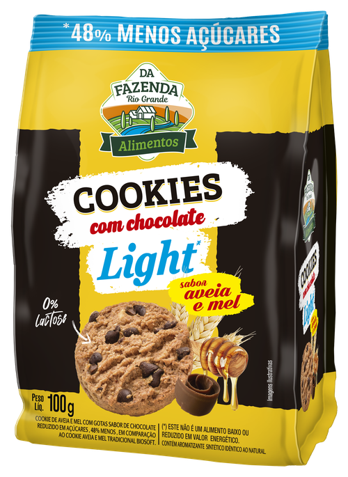 COOKIES LIGHT AVEIA E MEL DA FAZENDA