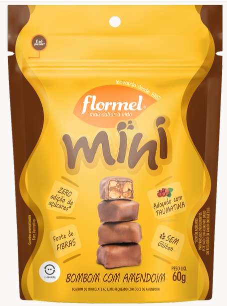 FLORMEL MINI BOMBOM AMENDOIM ZERO