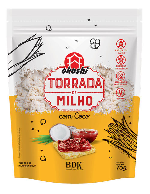 TORRADAS DE MILHO C/COCO OKOSHI