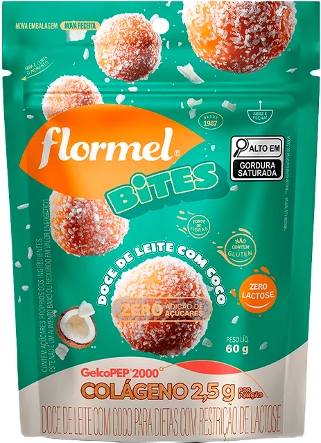 FLORMEL BITES D.LEITE C/COCO S/LACT.*