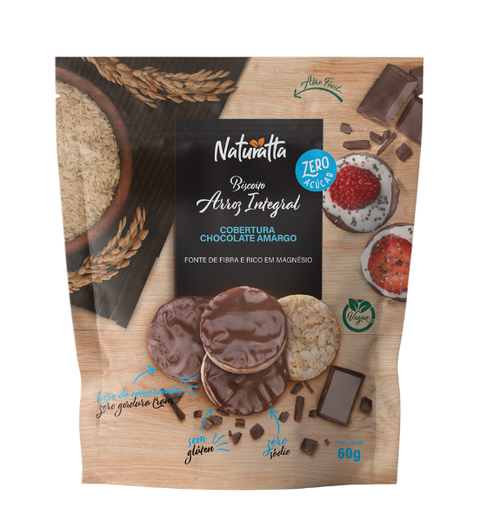 NATURATTA BISC.ARROZ INT. ZERO CHOC. AMARGO
