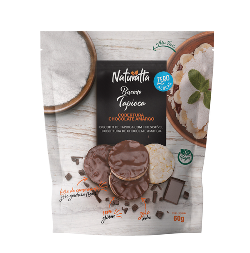 NATURATTA BISC.TAPIOCA ZERO CHOC. AMARGO