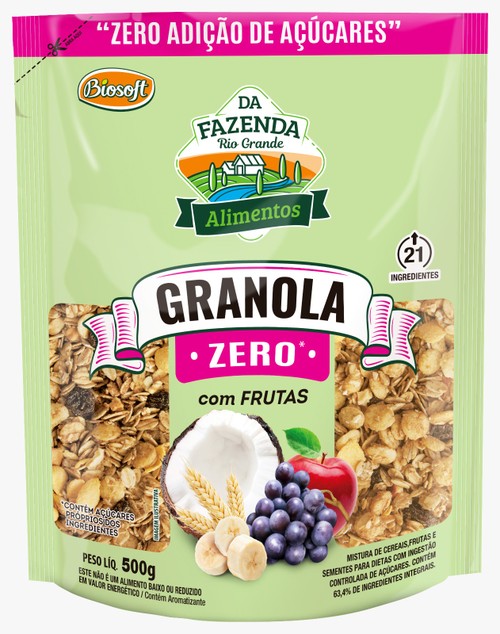 GRANOLA ZERO FRUTAS DA FAZENDA