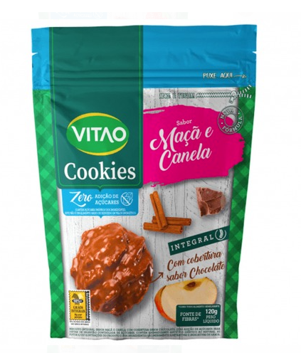 VITAO COOKIES ZERO C/COBERTURA MACA/CANELA