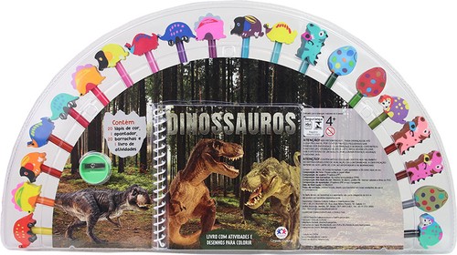 KIT 20 LAPIS DE COR DINOSSAUROS