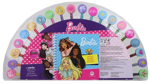 KIT 20 LAPIS DE COR BARBIE