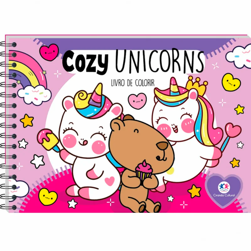 LIVRO CAPA DURA COZY UNICORNS