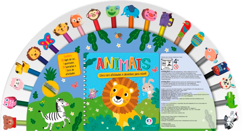 KIT 20 LAPIS DE COR ANIMAIS