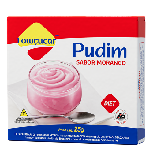 PUDIM LOWCUCAR DIET MORANGO